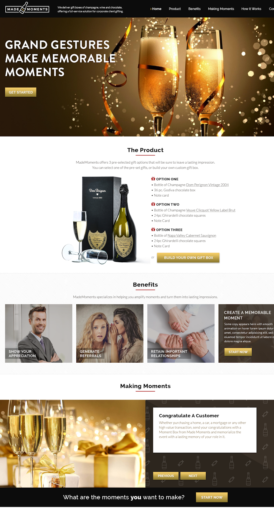 Champagne landing page