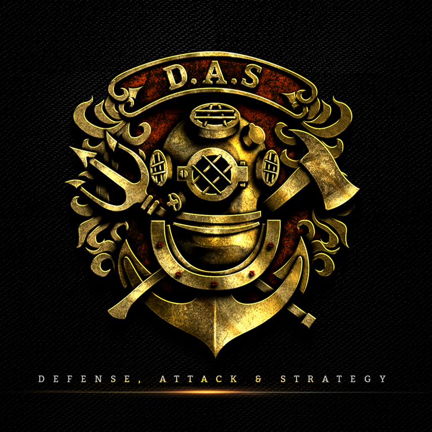 best logos example: 3D emblem with gold diving helmet