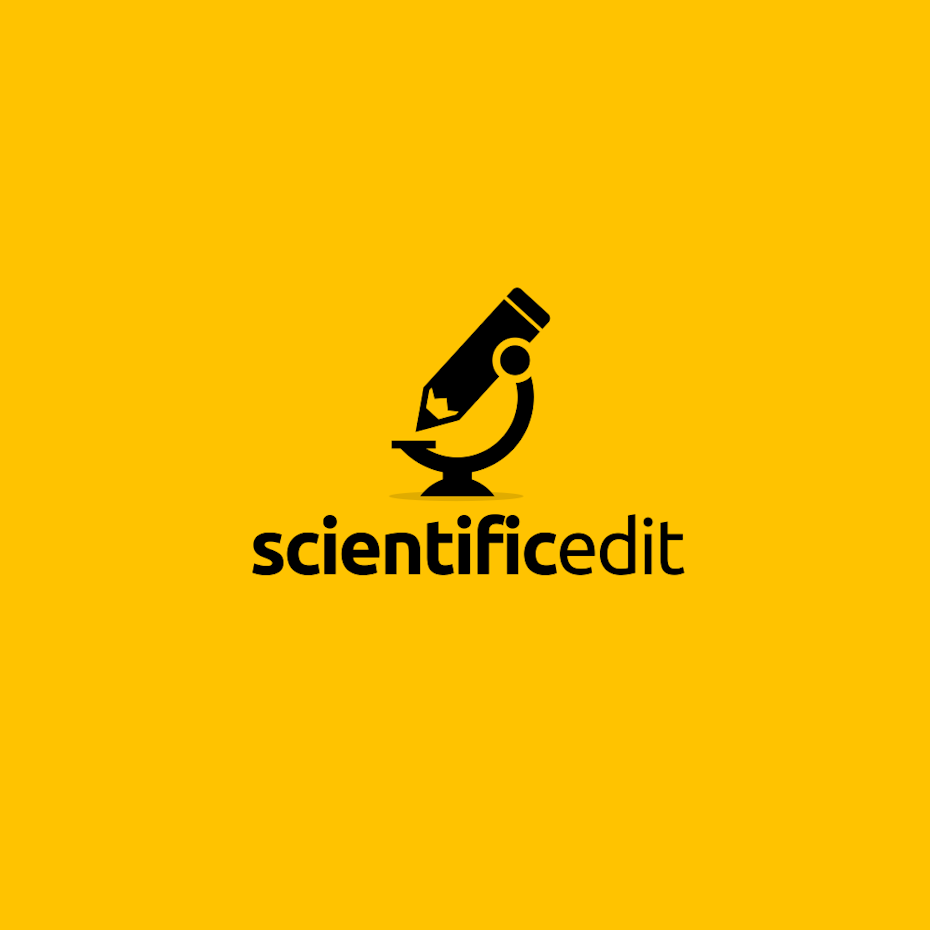 creative logo design with pencil microscope