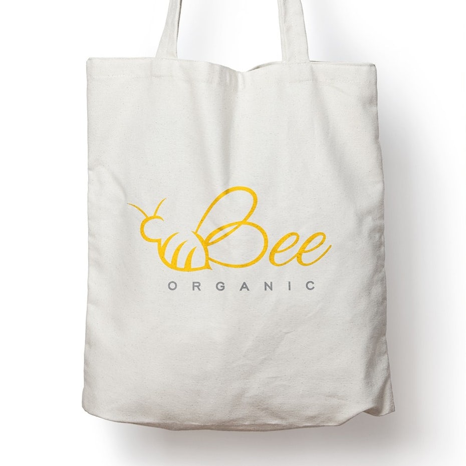 用蜜蜂绘图的创意徽标设计