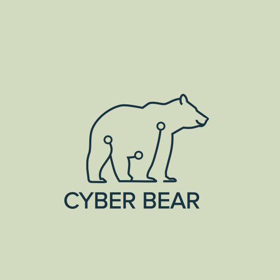 creative logo example with polar bear made of line art circuits