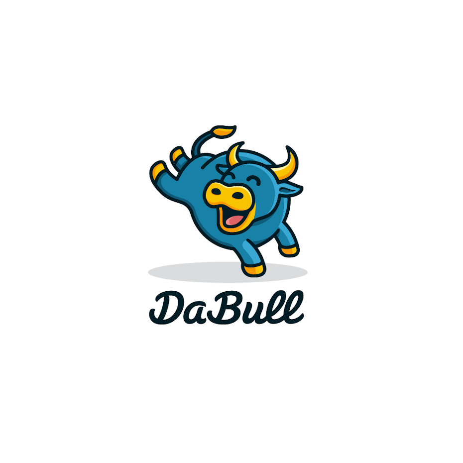 creative logo design with cartoon bull