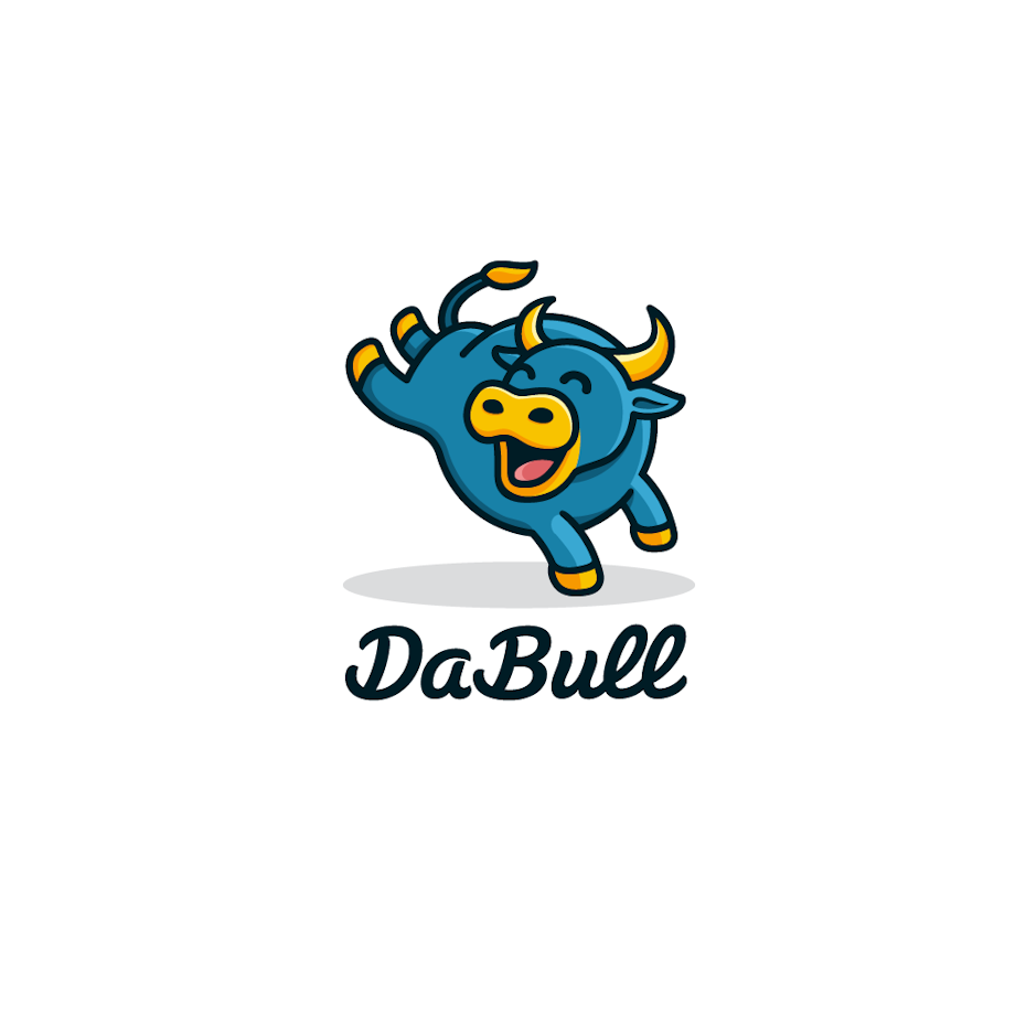 creative logo design with cartoon bull