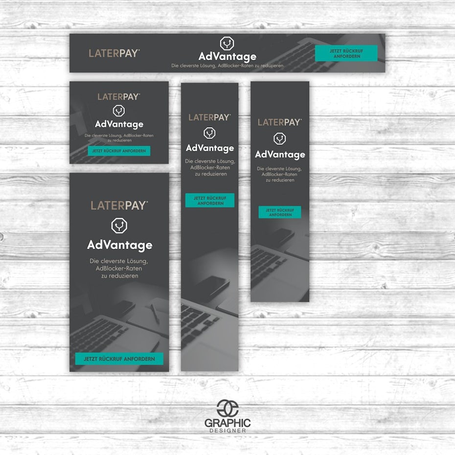 grey and teal professional banner ad design