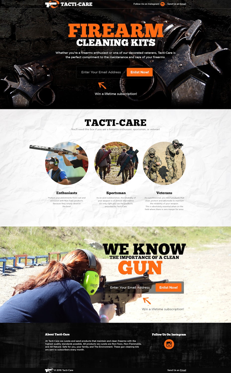 Firearm landing page