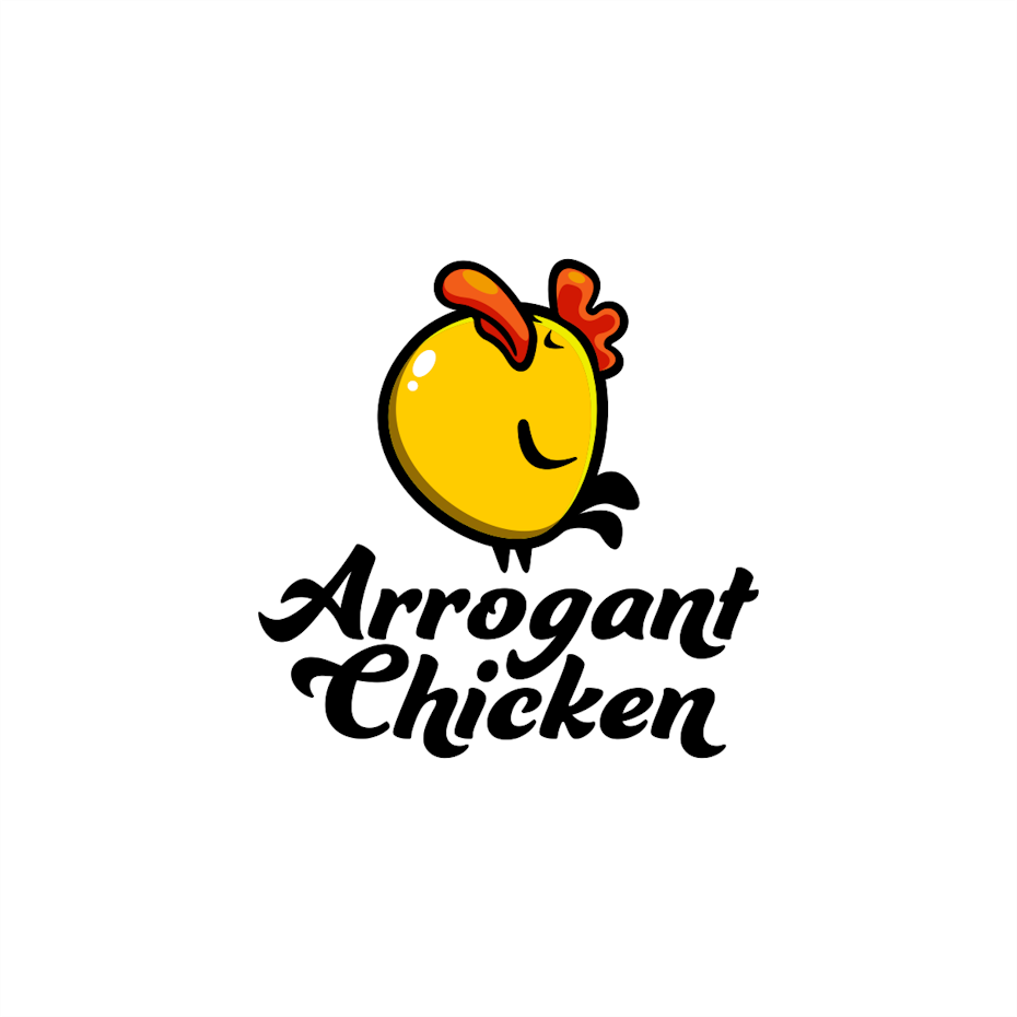 creative logos example: cartoon logo of arrogant looking chicken