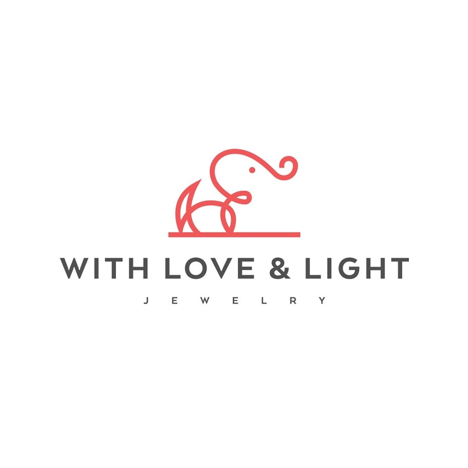 creative logo design with abstract elephant line drawing