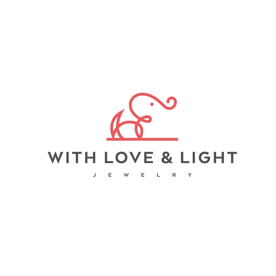 creative logo design with abstract elephant line drawing
