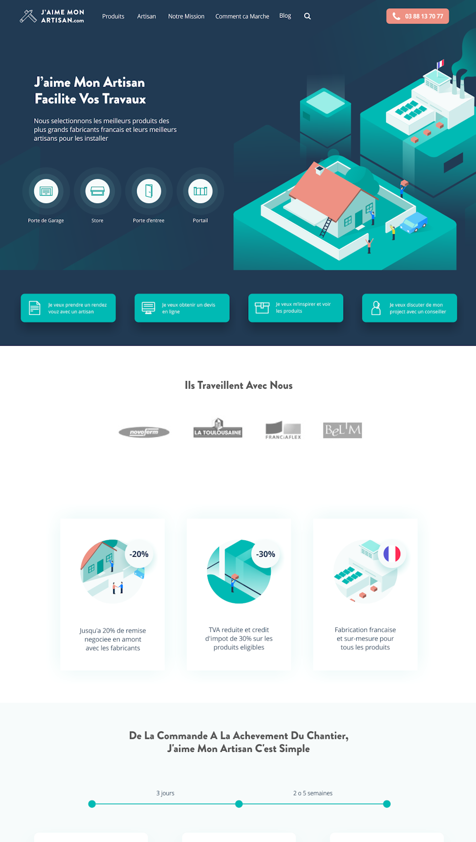 isometric landing page design