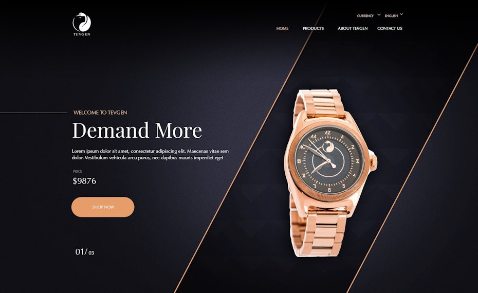 dark watch landing page design