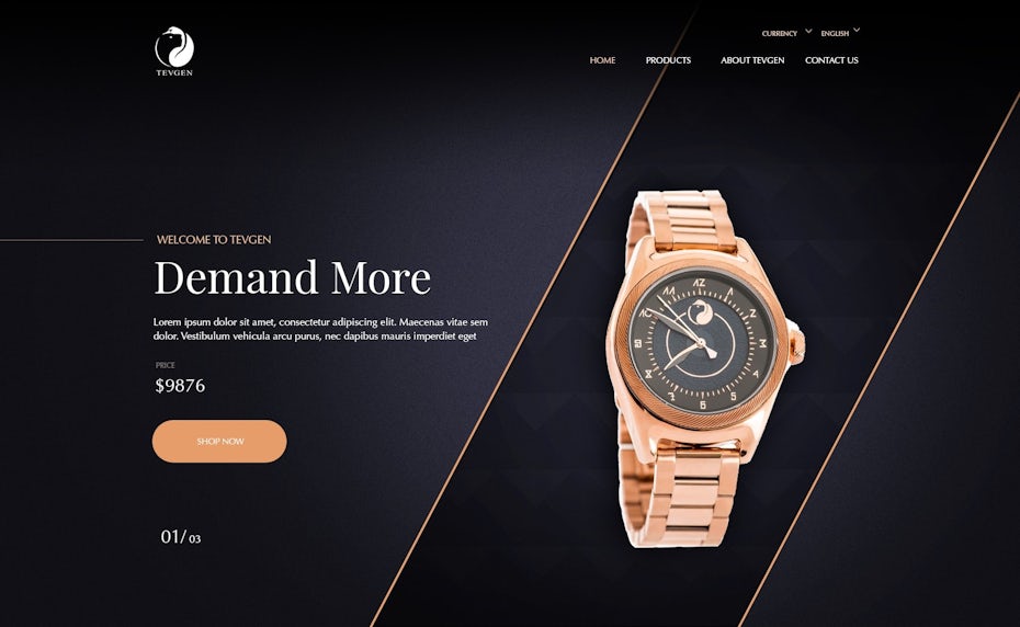 dark watch landing page design