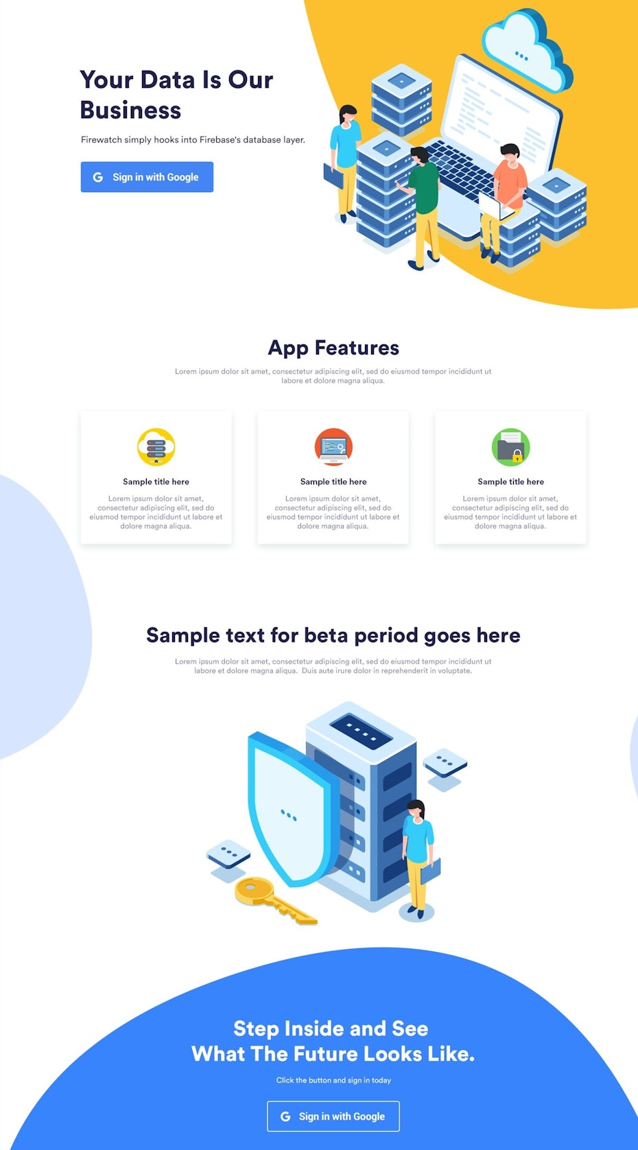 flat illustration landing page design