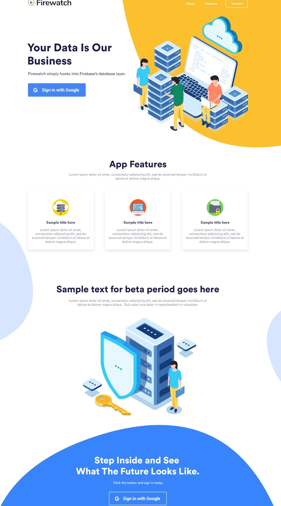 flat illustration landing page design