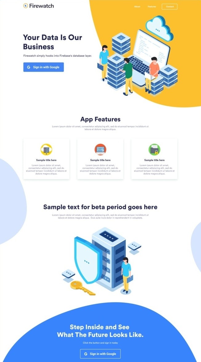 flat illustration landing page design
