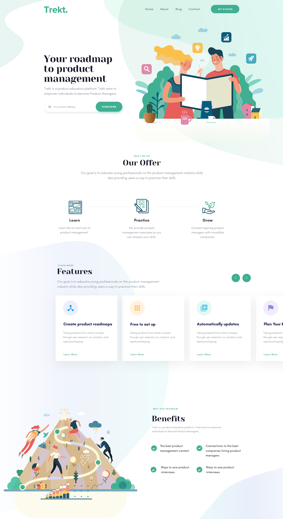 flat illustration landing page design
