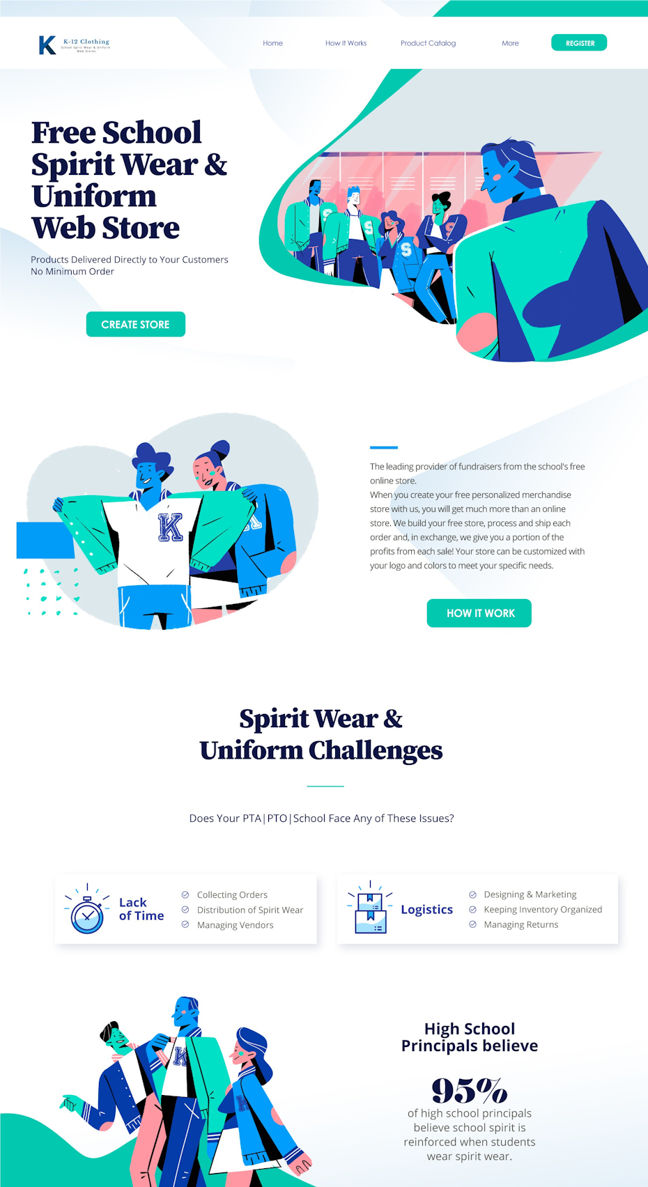 flat illustration landing page design