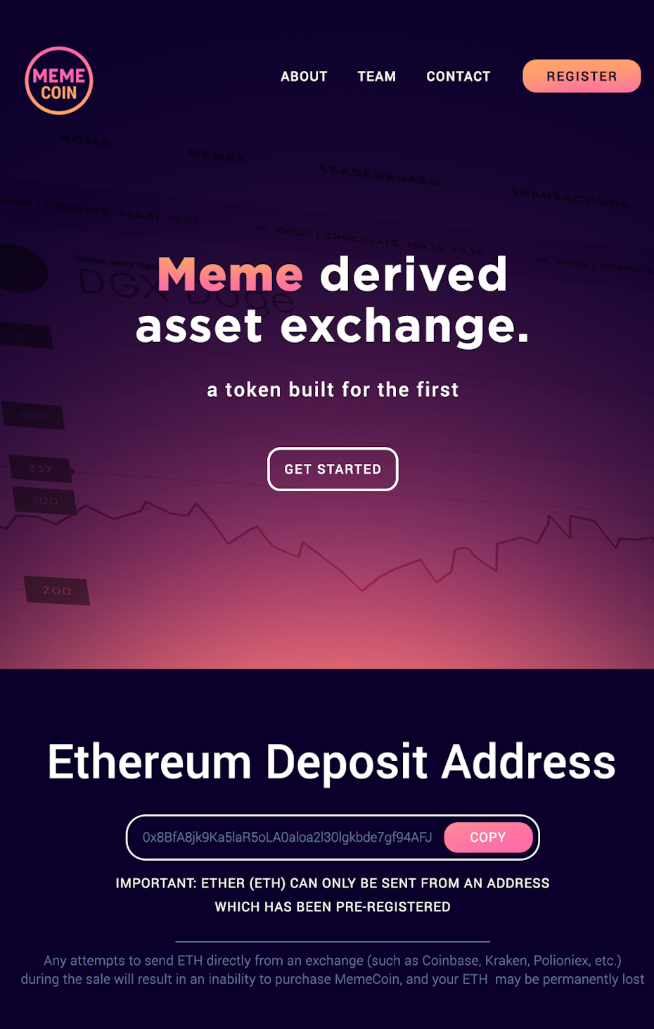 dark landing page design