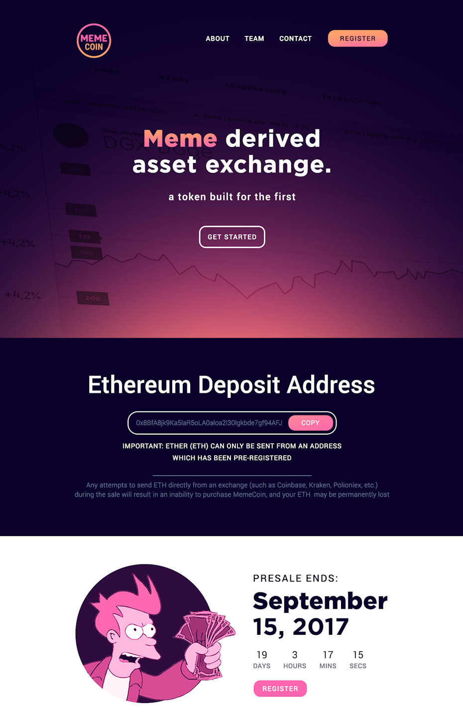 dark landing page design