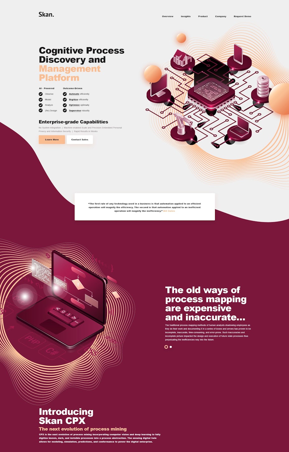 isometric landing page