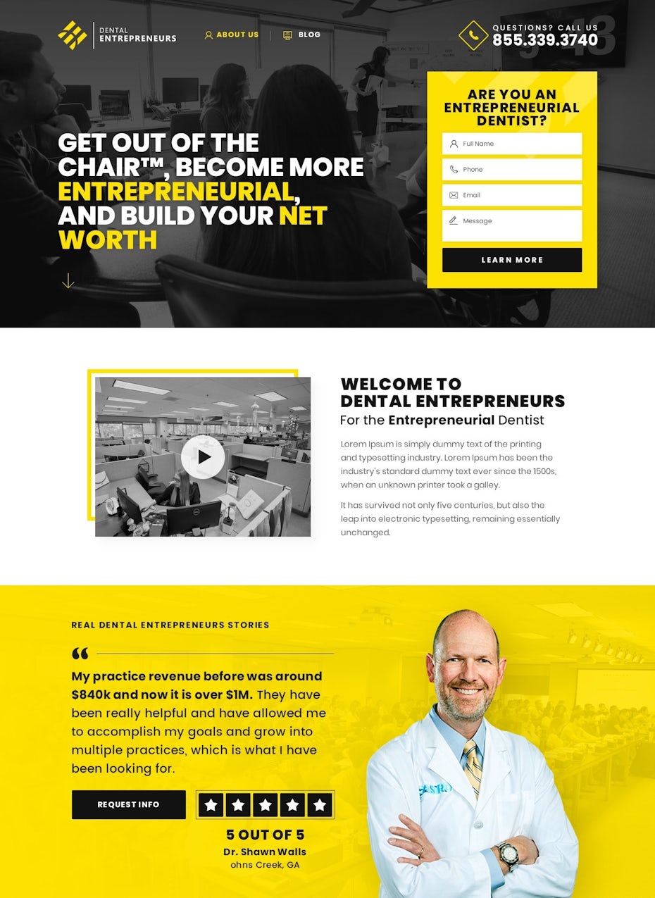 neon landing page design