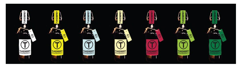 Colorful beer labels