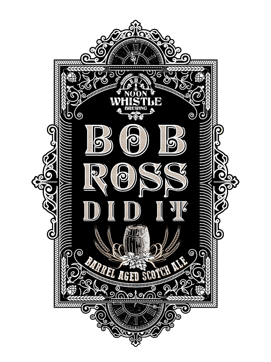 Bob Ross Did It traditional beer label