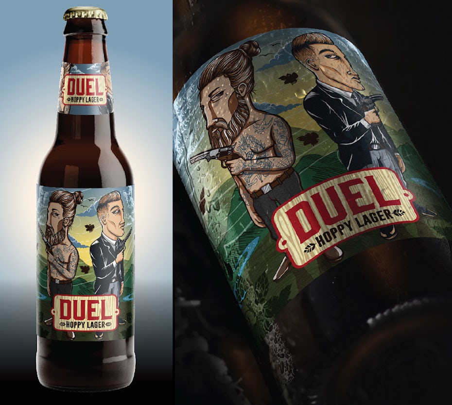 Dual Hoppy Lager beer label