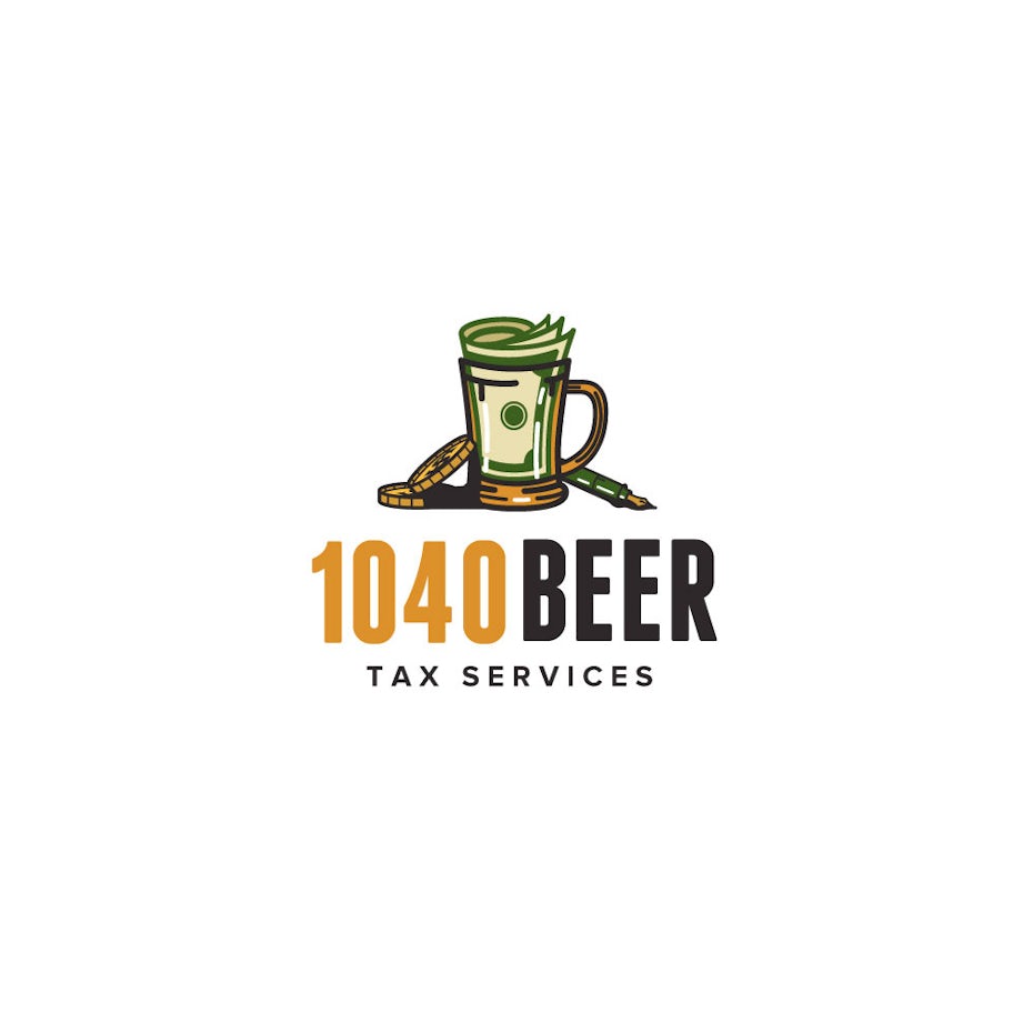 beer mug money logo design