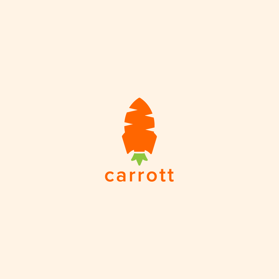 Logotipo con zanahoria cohete