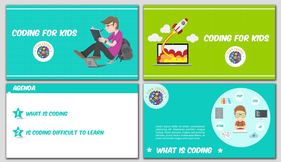 GREEN AND AQUA POWER POINT PRESENTATION, ILLUSTRATIONS