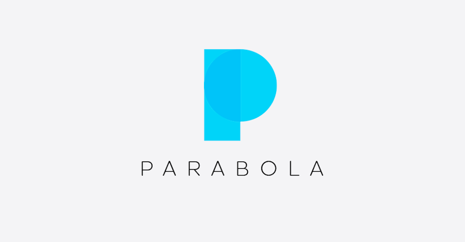 Diseño de logotipo de inicio de parábola.