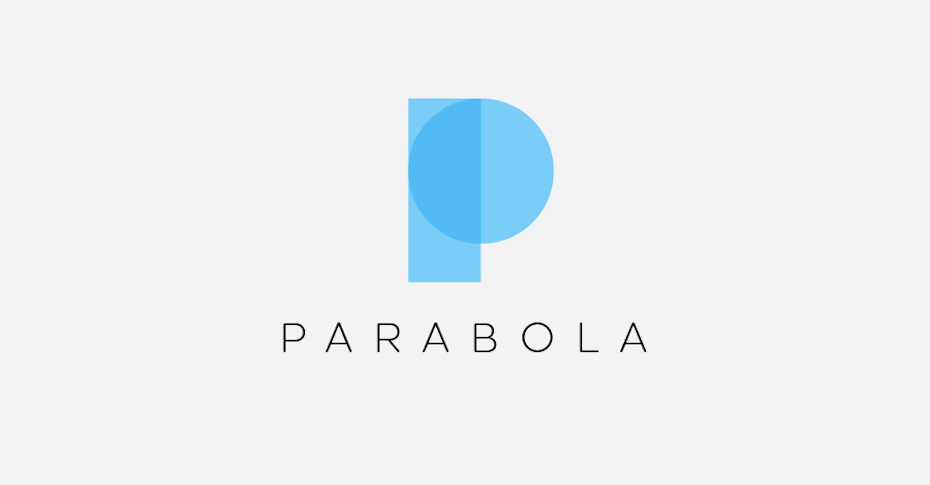 Diseño de logotipo de inicio de parábola.