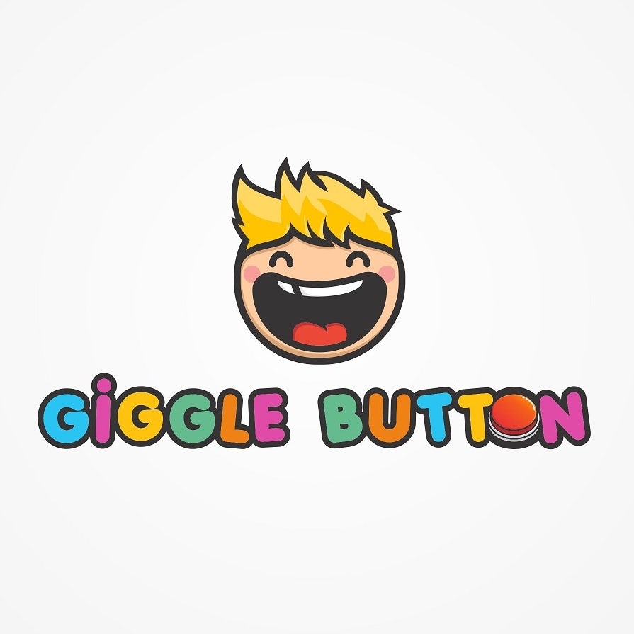 Diseño de logotipo de inicio de tecnología Giggle Button