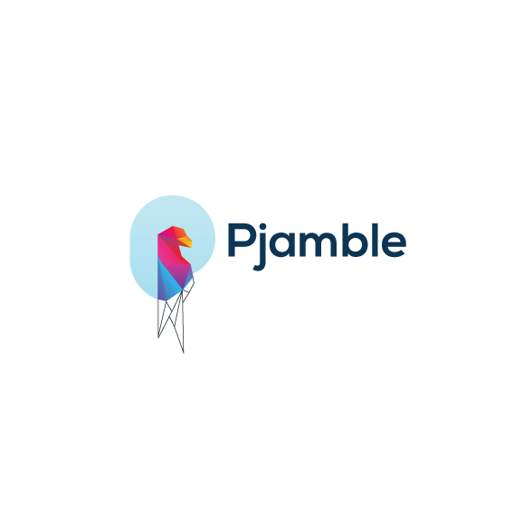 Diseño de logotipo de inicio de tecnología pjamble