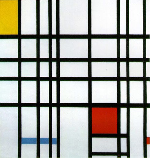 Mondrian's Composition with Yellow, Blue, and Red