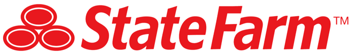 Modern State Farm logo with three red ovals stacked as a pyramid.