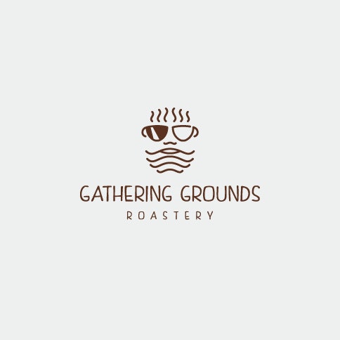 Diseño del logo del café Gathering grounds