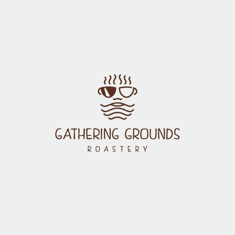 Gathering grounds coffee logo design