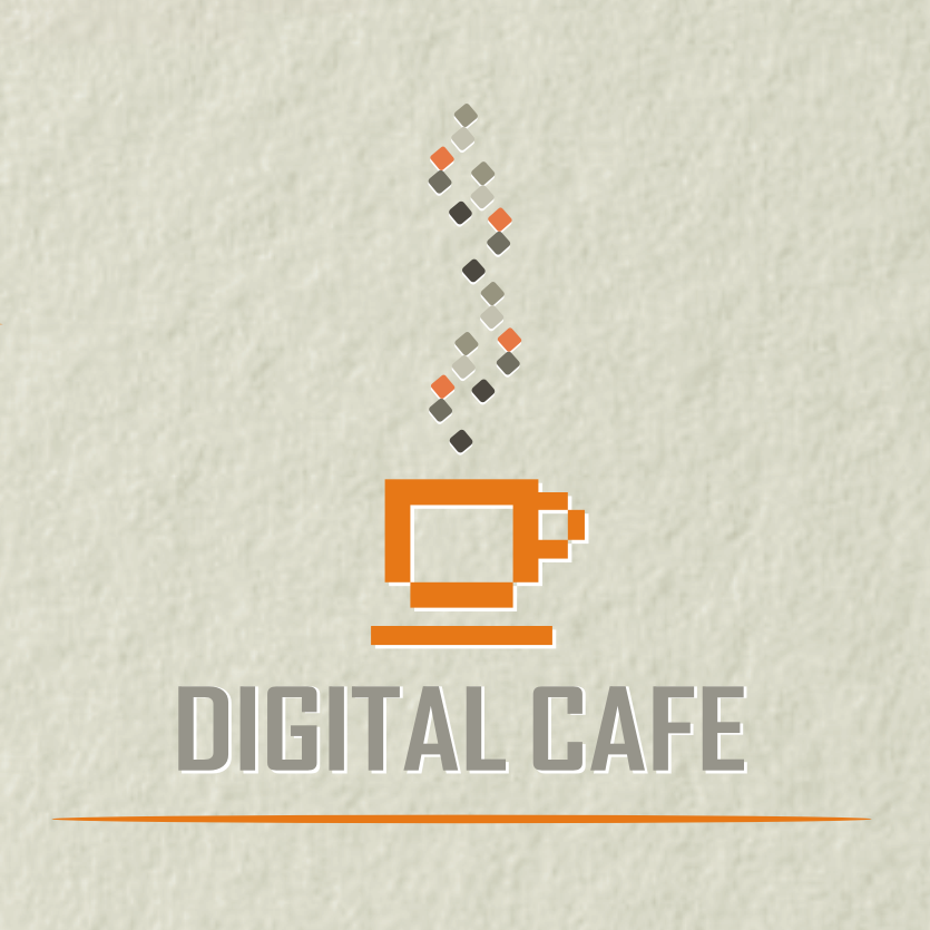 Diseño de logotipo de café pixelado de la vieja escuela