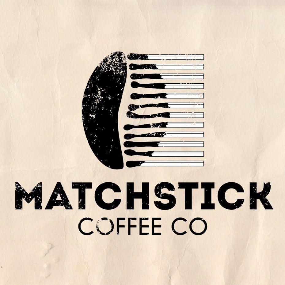 Matchstick coffee logo design