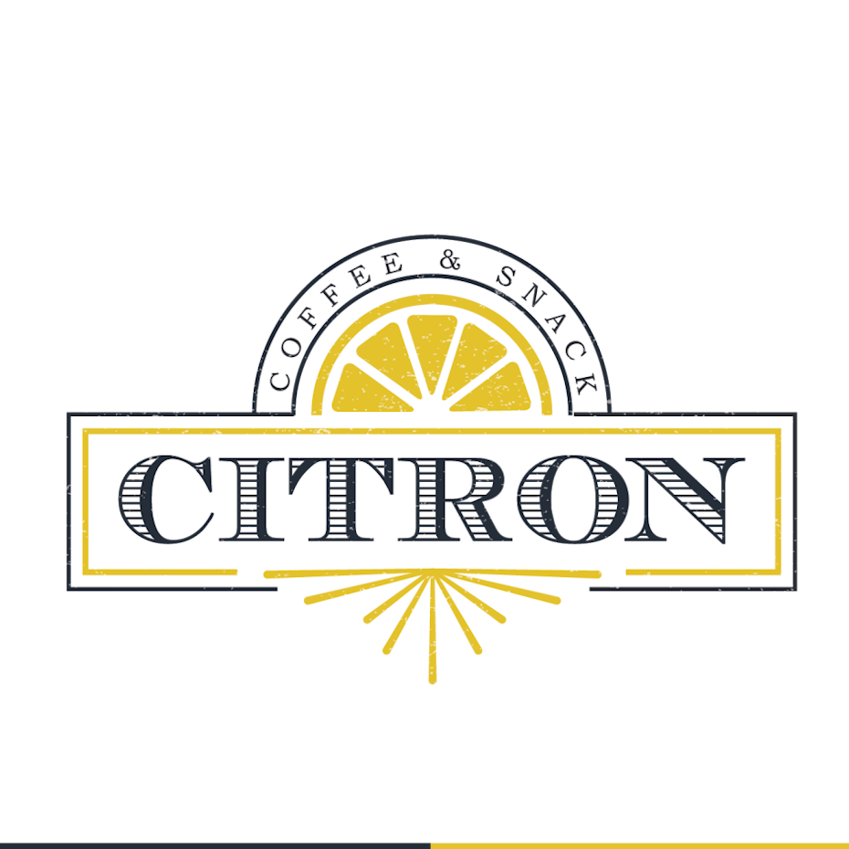 yellow Citron coffee logo design