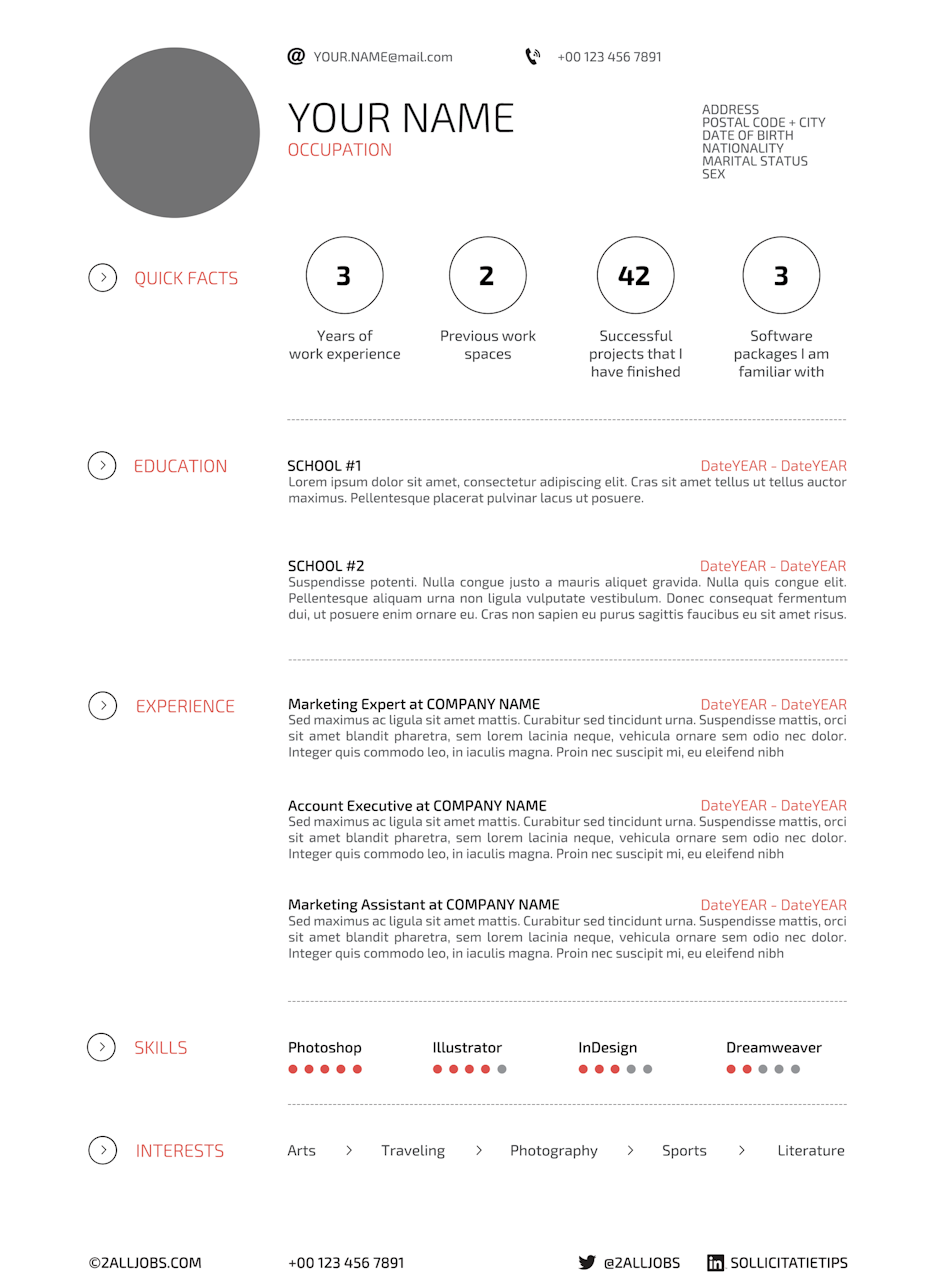 resume design with graphic elements