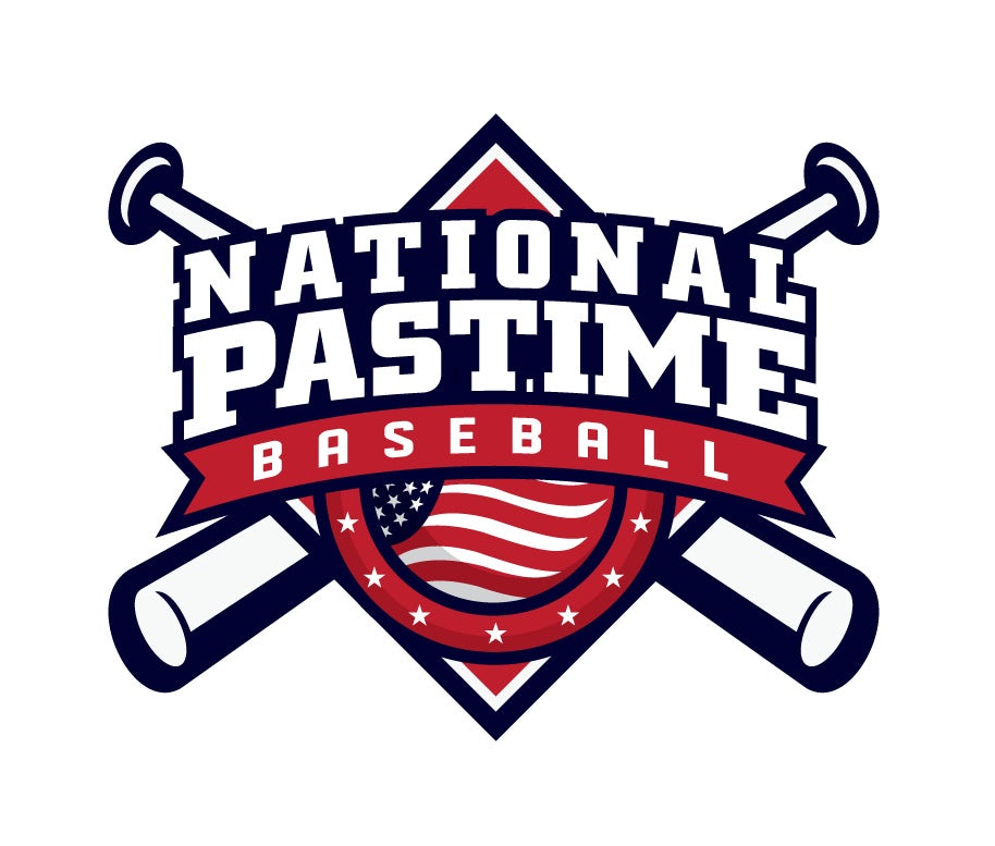 Red, white, and Blue sports logo