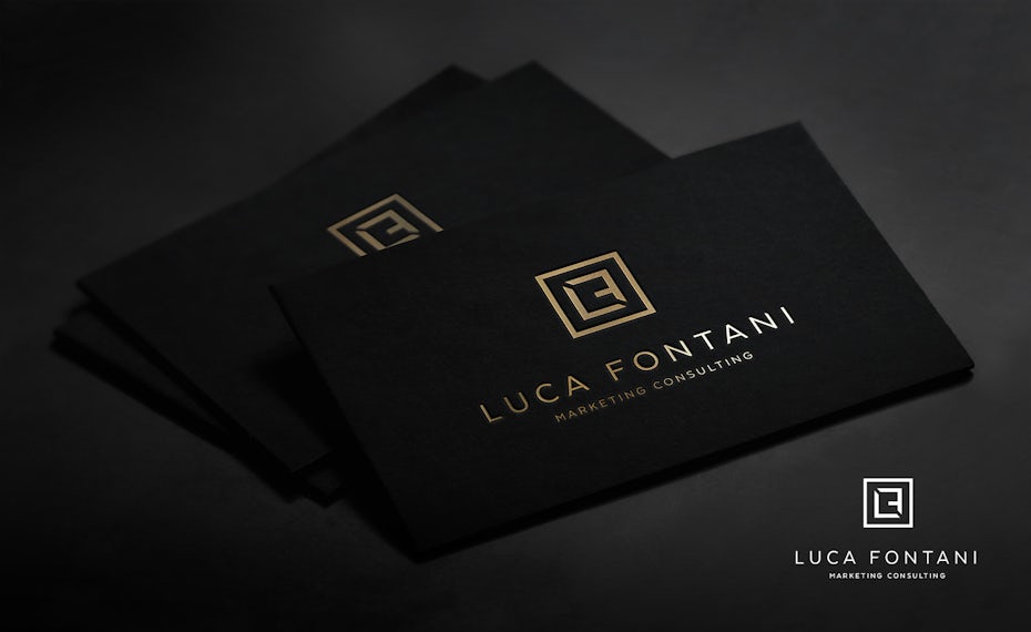 Strong, elegant black and gold business card