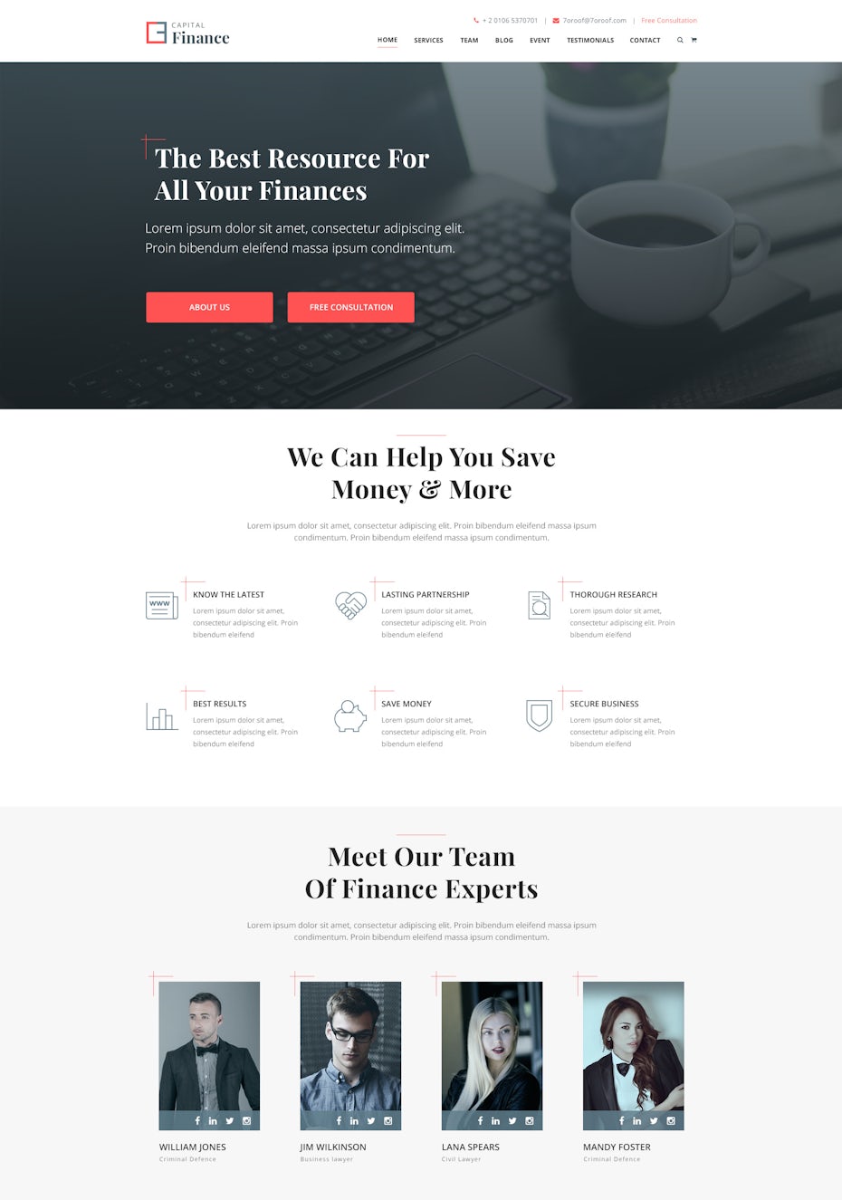 Gray and white webpage design