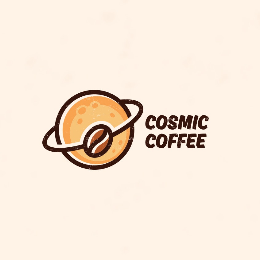 Diseño del logotipo de la órbita del grano de café