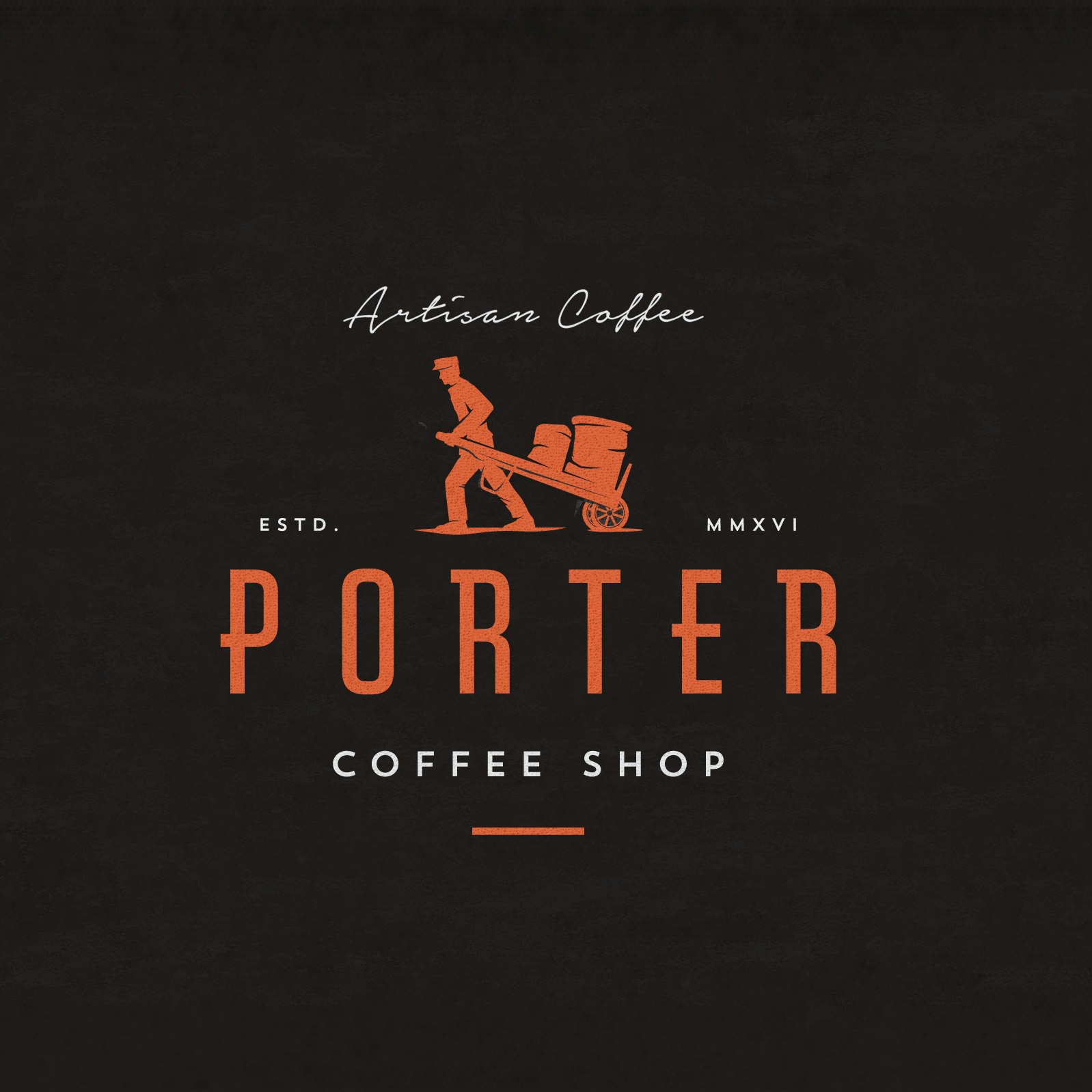 Diseño del logotipo de la cafetería Porter