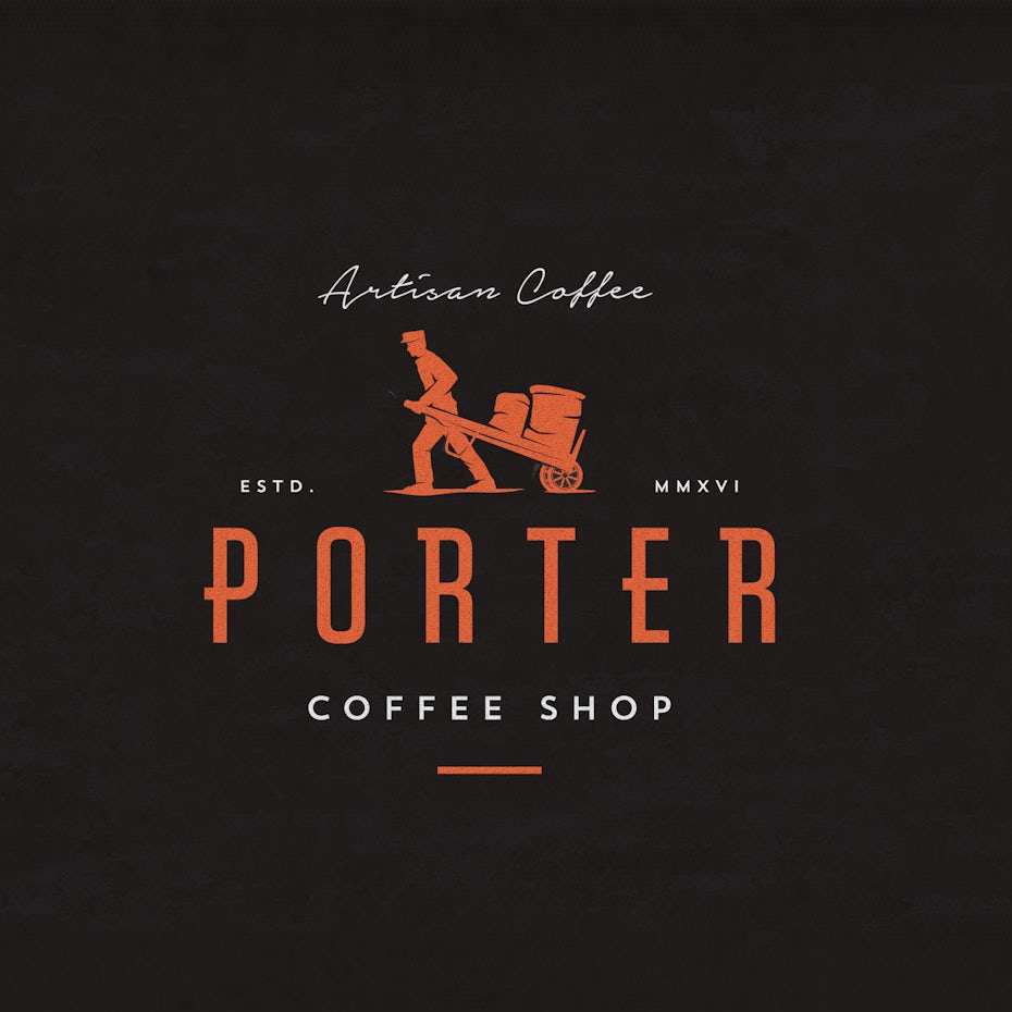 Porter coffee shop logo design