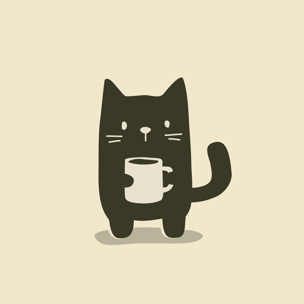 Diseño de logotipo de café con gato