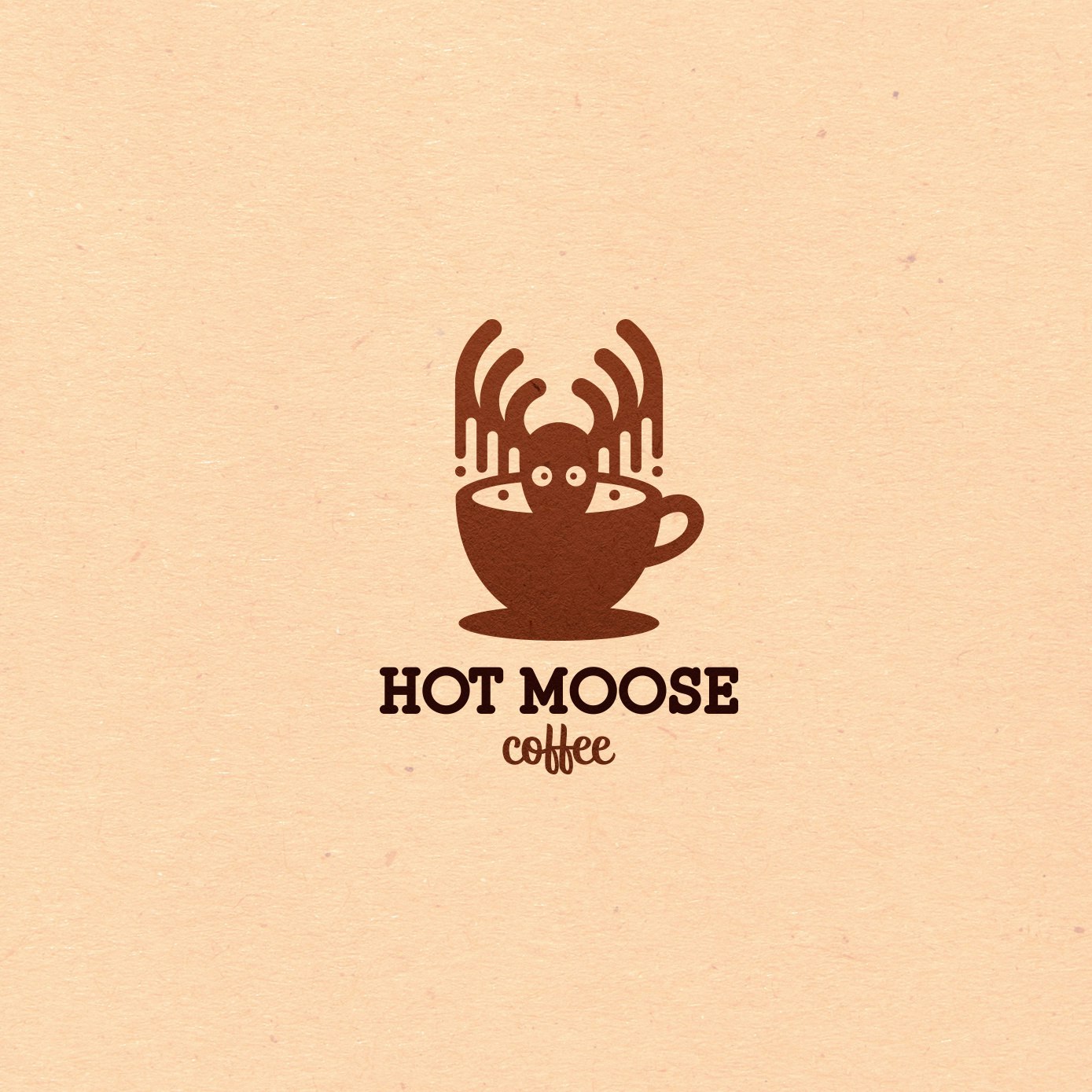 Diseño de logotipo de café con alce